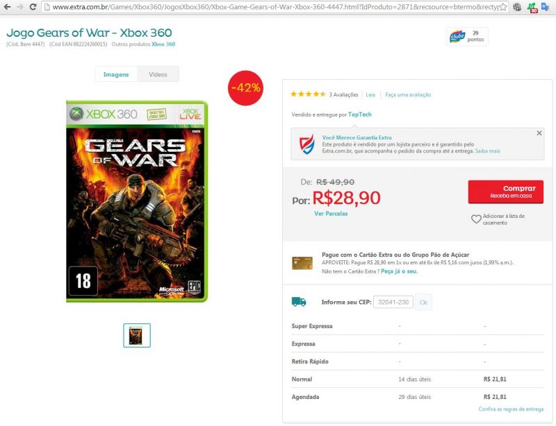 Gears of War 3 - Jogo xbox 360 Midia Fisica em Promoção na Americanas